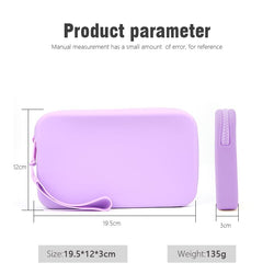 Silicone Large Makeup Bag, Travel Toiletry Bag For Women Big Makeup Bag Organizer Portable Cosmetic Bag Zipper Pouch Purse Waterproof Makeup Storage Bag (Medium brown)