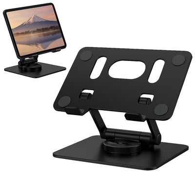 360° Rotating Tablet & Phone Stand | Adjustable & Foldable Metal Tablet Bracket Holder for Desk | Dual Rod Stable iPad Stand | Compatible with iPad Pro/Air/Mini, Galaxy Tab, iPhone 16 Pro Max, S25