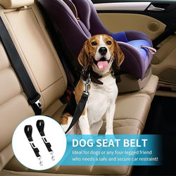 Adjustable Dog Seat Belt for Cars - Universal Pet Safety Harness with Durable Metal Clip and Elastic Nylon Strap, Prevents Distractions