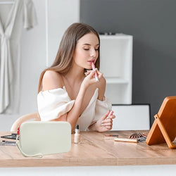 Silicone Large Makeup Bag, Travel Toiletry Bag For Women Big Makeup Bag Organizer Portable Cosmetic Bag Zipper Pouch Purse Waterproof Makeup Storage Bag (Medium Grey)