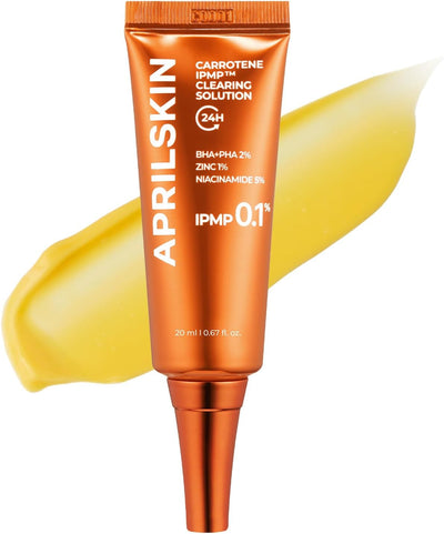 APRILSKIN Carrotene IPMP™ Clearing Solution || Quickly soothes troubled areas and helps clear blemishes | Formulated with BHA, AHA, Niacinamide & Zinc Oxide | Vegan, Cruelty-Free (0.67fl.oz.)
