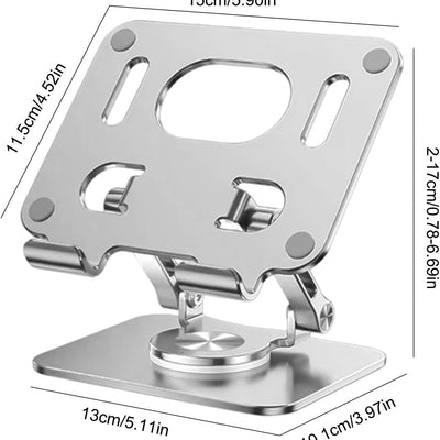 360° Rotating Tablet & Phone Stand | Adjustable & Foldable Metal Tablet Bracket Holder for Desk | Dual Rod Stable iPad Stand | Compatible with iPad Pro/Air/Mini, Galaxy Tab, iPhone 16 Pro Max, S25 Ult