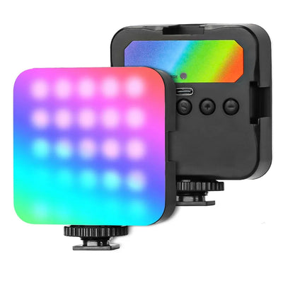 Rechargeable LED Video Light with Clip – 49 LED Beads, Dimmable with 3 Cold Shoe Mounts, Portable Lighting for Video Conferencing, Streaming, Camera, Selfie Stick, Tripod & Smartphone