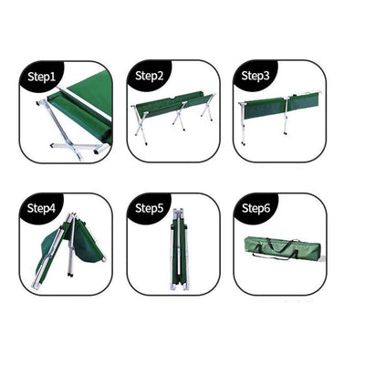 Heavy Duty Portable Camping Cot – Sturdy Sleeping Bed Supports 330lbs, Collapsible & Foldable, Ideal for Outdoor, Travel, Office, Beach, Festivals, Home Use with Carry Bag