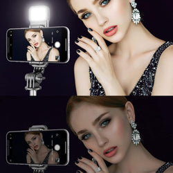 100cm Selfie Stick Tripod with Light, 7-Section Extendable Phone Tripod Stand with Wireless Remote, Stainless Steel & ABS, Portable for Selfies/Live/Video Recording, Compatible with iPhone & Android