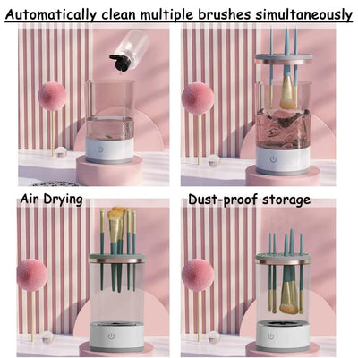 Automatic Spinning Makeup Brush Cleaner – USB-Powered Cosmetic Brush & Sponge Cleaner | Quick Wash & Dry in Seconds | Best Birthday Gift (White)