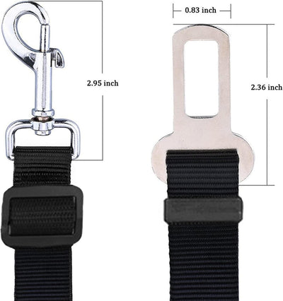 Adjustable Dog Seat Belt for Cars - Universal Pet Safety Harness with Durable Metal Clip and Elastic Nylon Strap, Prevents Distractions