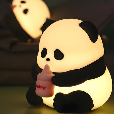 Children's Night Light | Panda Night Lamp | 7 Light Modes | Nursing Light | Dimmable with Timer | Touch Control | Silicone Night Light | Baby | USB Rechargeable Panda Lamp | Cute Night Light