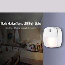 LED Motion Sensor Night Light, Battery-Powered, Warm White LED, Energy Efficient, for Bedroom, Bathroom, Kitchen, Hallway, Stairs, Closet, Cabinet – 3-Pack