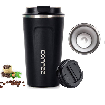 Insulated Coffee Travel Mug - Stainless Steel Thermal Cup with Leak-Proof Lid, Double-Wall Vacuum Flask for Hot and Cold Drinks, 380ml