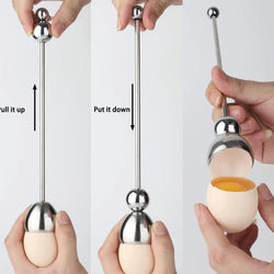 Egg Topper Tool – Stainless Steel Egg Shell Opener & Cracker for Soft or Hard Boiled Eggs, Easy Egg Separator & Shell Remover for Raw or Cooked Eggs, Clean Cut Every Time