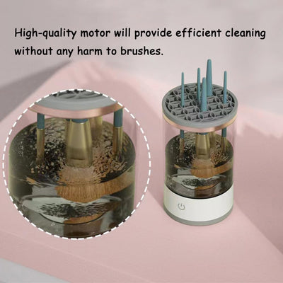 Automatic Spinning Makeup Brush Cleaner – USB-Powered Cosmetic Brush & Sponge Cleaner | Quick Wash & Dry in Seconds | Best Birthday Gift (White)