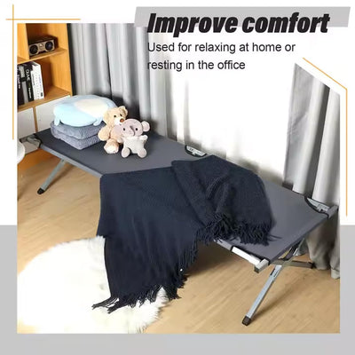 Heavy Duty Portable Camping Cot – Sturdy Sleeping Bed Supports 330lbs, Collapsible & Foldable, Ideal for Outdoor, Travel, Office, Beach, Festivals, Home Use with Carry Bag