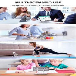 360° Rotating Tablet & Phone Stand | Adjustable & Foldable Metal Tablet Bracket Holder for Desk | Dual Rod Stable iPad Stand | Compatible with iPad Pro/Air/Mini, Galaxy Tab, iPhone 16 Pro Max, S25 Ult