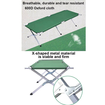 Heavy Duty Portable Camping Cot – Sturdy Sleeping Bed Supports 330lbs, Collapsible & Foldable, Ideal for Outdoor, Travel, Office, Beach, Festivals, Home Use with Carry Bag