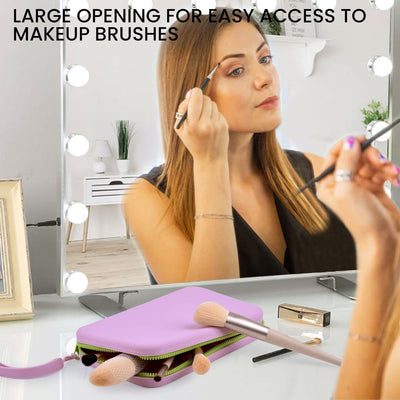 Silicone Large Makeup Bag, Travel Toiletry Bag For Women Big Makeup Bag Organizer Portable Cosmetic Bag Zipper Pouch Purse Waterproof Makeup Storage Bag (Medium Purple)