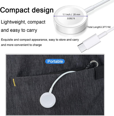 Premium 35W Fast Type-C Power Adapter with Type-C Cable & C to Watch Charger Combo – Universal Fast Charging Use/Best for iPhone 15/16 Pro Max, iPad, Samsung, Xiaomi, and More (White)