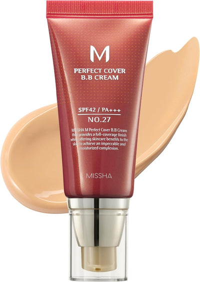 Missha M Perfect Cover Bb Cream #27 Spf 42 Pa+++ 50ml-Lightweight, Multi-Function, High Coverage MakEUp To Help Infuse Moisture For Firmer-Looking Skin With Reduction In Appearance Of Fine Lines