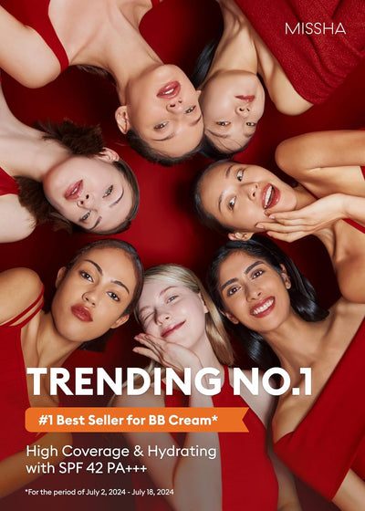 MISSHA M Perfect Cover BB Cream No.21 Light Beige for Bright Skin SPF 42 PA +++ 1.69 Fl Oz - Tinted Moisturizer for face with SPF